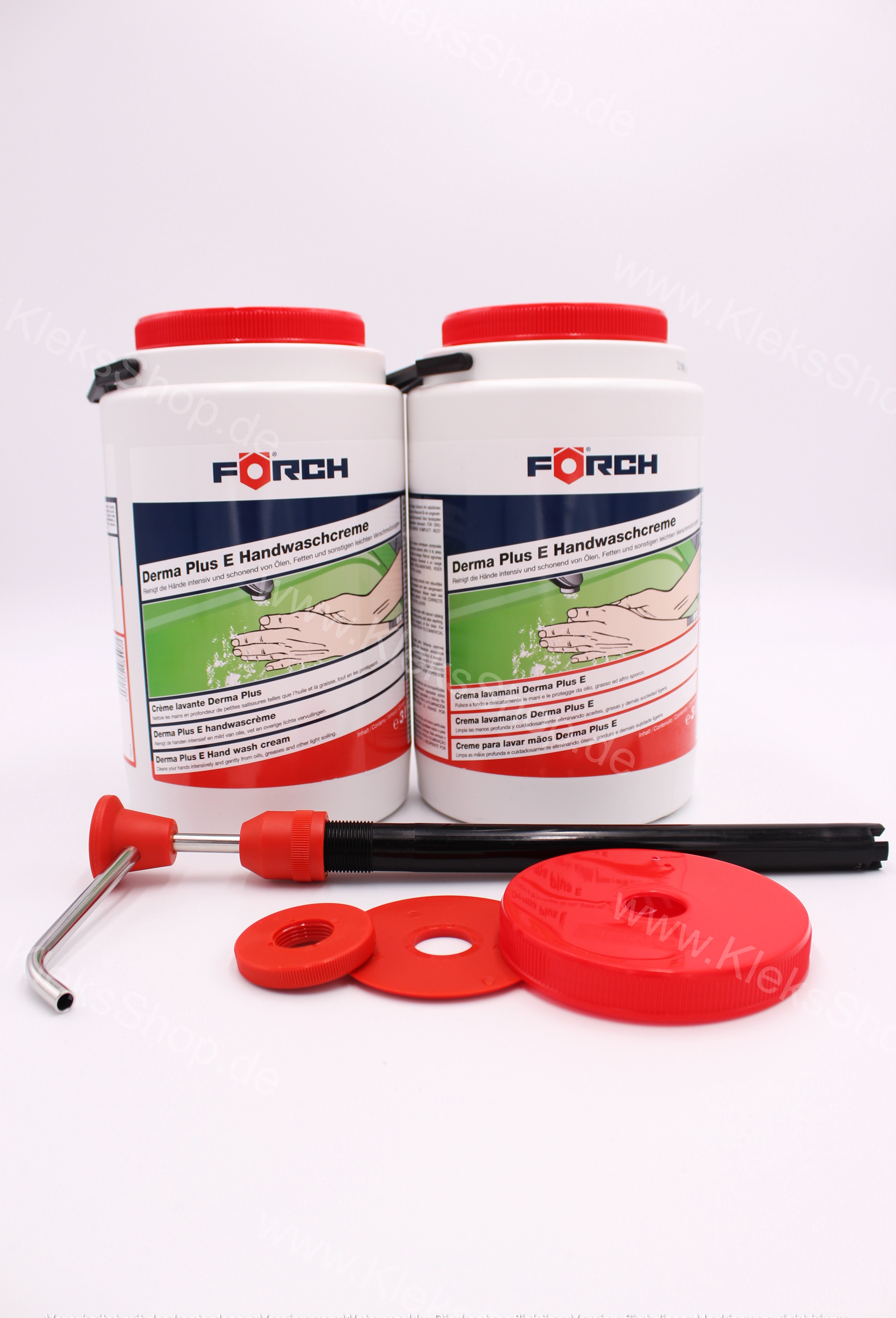 Förch 2x Handwaschcreme Derma Plus E + Förch Pumpspender Reiniger